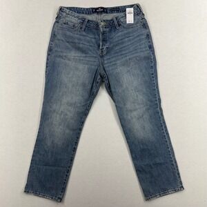 Hollister Women's High-Rise Vintage Straight Jean Medium Wash 15R W32 L27 NWT